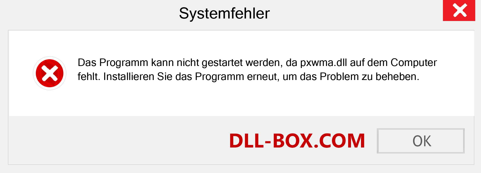 pxwma.dll-Datei fehlt?. Download für Windows 7, 8, 10 - Fix pxwma dll Missing Error unter Windows, Fotos, Bildern